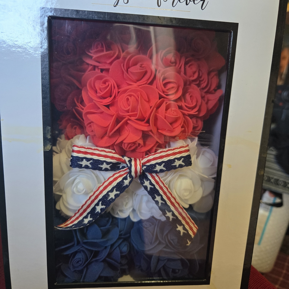 Patriotic Rose Box with Ribbon